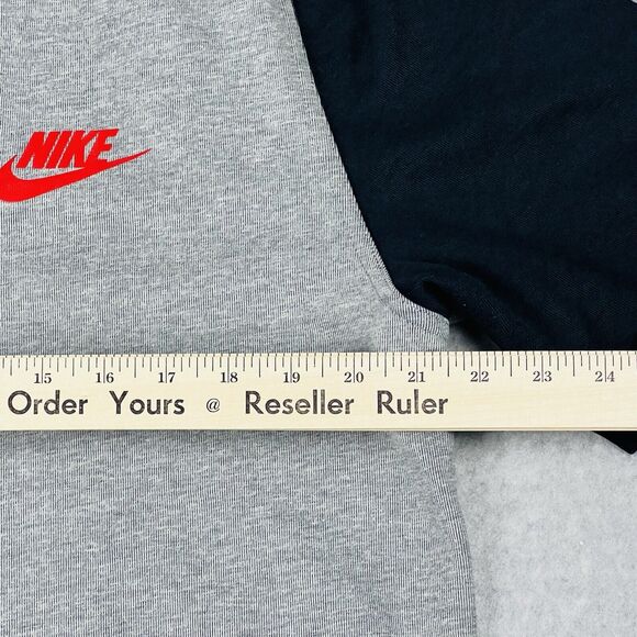 Nike AV-15 Jersey Mens L Gray Full Zip V-Neck Fleece Baseball Style Y2K Sporty - Picture 8 of 15